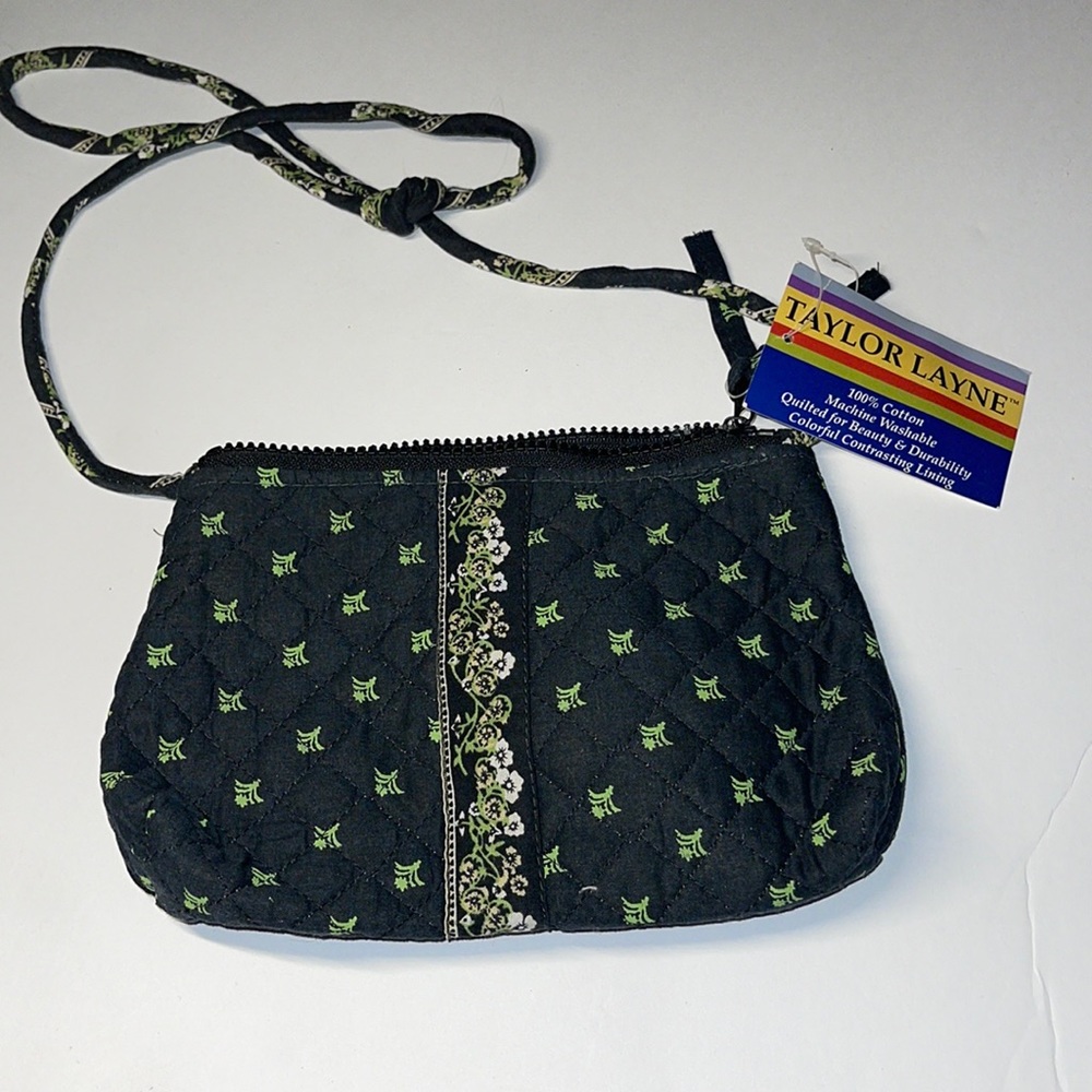 NWT Taylor Layne small purse Navy, green and white